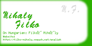 mihaly filko business card